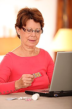 Senior woman internet shopping