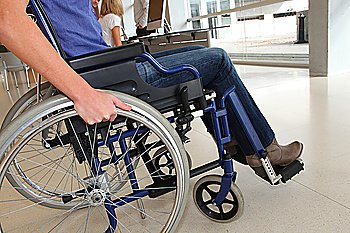 Closeup of woman in wheelchair