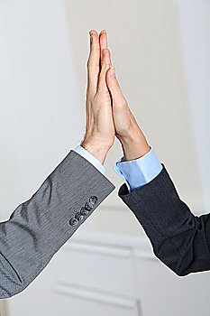 Closeup on business people hands