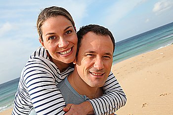 Happy couple at the beach