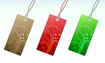 Vector illustration Set of floral product price tags in 3 colors