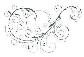Vector illustration of swirling flourishes decorative floral element