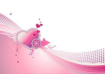 Vector illustration of funky styled design background with heart shape and floral elements