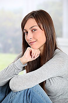 Closeup of woman with thoughtful look