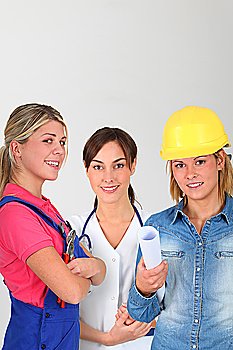 Young women on professional training