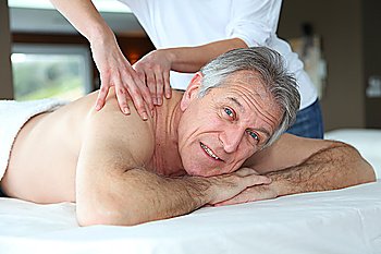 Senior man having a massage