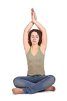 yoga woman isolated on white