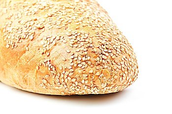 bread with sesame isolated on white background