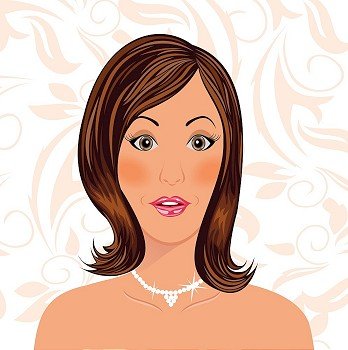 Illustration beautiful girl´s face with floral background- vector