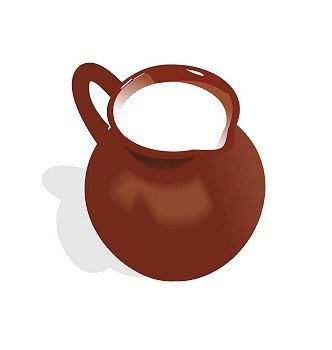 Illustration of jug with milk - vector