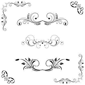 Set of floral frame and border. Vector