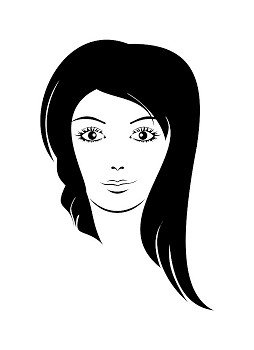 Illustration beautiful girl, female icon - vector