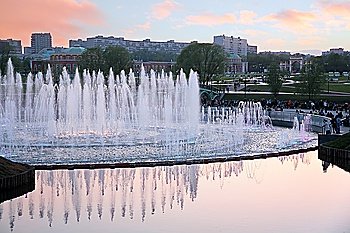 fountain in urban park