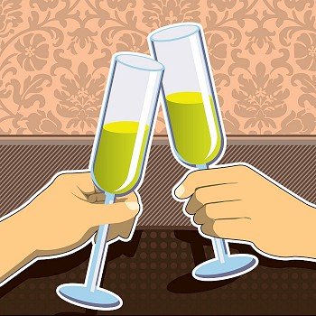 Celebration toast with champagne glasses