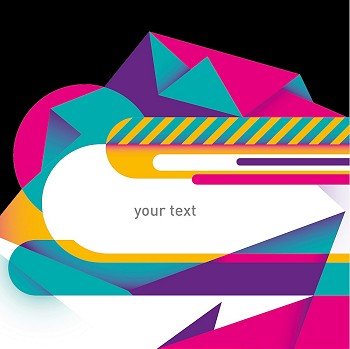 Conceptual abstract layout with colorful shapes