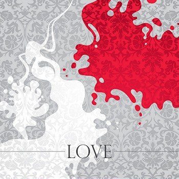 Conceptual love background with floral decoration