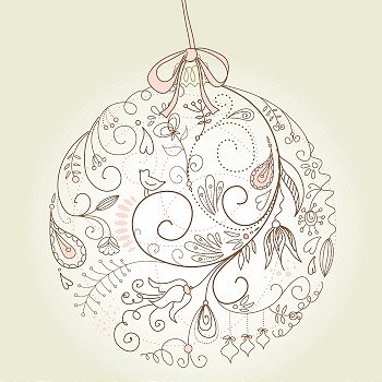 Beautiful Christmas ball illustration. Christmas Card