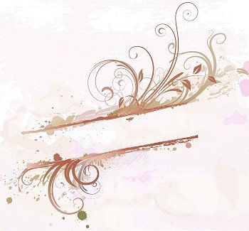 Vector illustration of  Grunge styled Floral Decorative banner