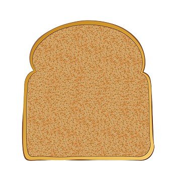 Slice of wholemeal toast with space for text
