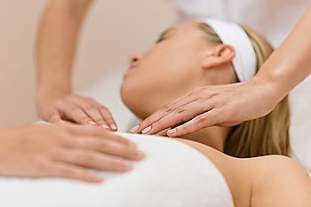 Body care - Woman receive luxury facial massage at day spa
