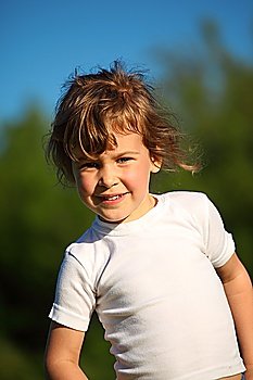 portrait of little smiling girl outdoor