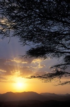Sunset over the Ethiopian Grassland