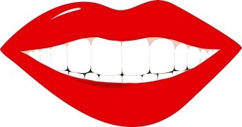 Abstract vector illustration of smiling female lips