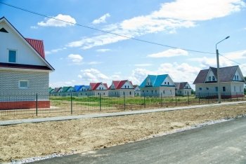 New settlement at summer sunny day