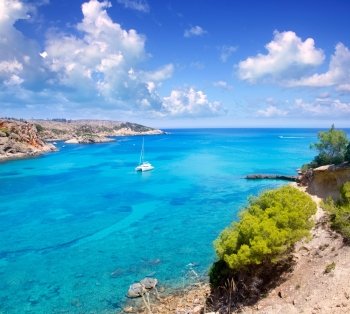 Ibiza Punta de Xarraca turquoise beach paradise in Balearic Islands