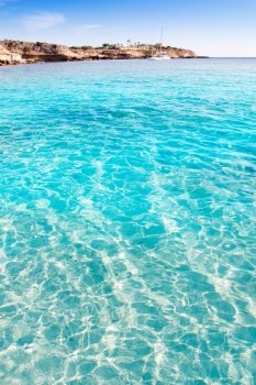 Ibiza cala Conta Conmte in San Antonio truquoise clean water