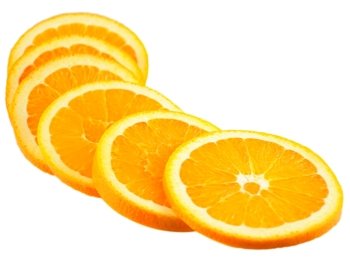 slices of orange on white  background