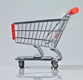shopping cart on a grey background