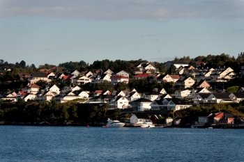 Town at the waterfront, Norway