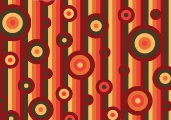 Vector illustration of multicolored funky  abstract pattern made of different circles