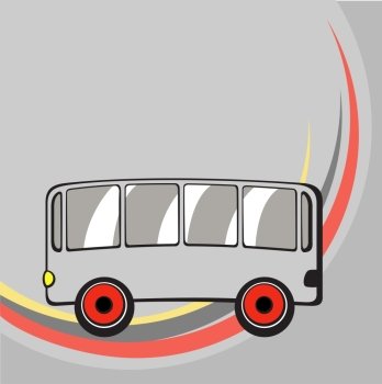 Vector illustration of  Transport Cartoon  . Little funny bus.