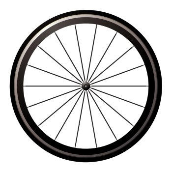 Aerodynamic front road or time trial wheel with tyre