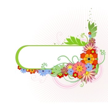Vector illustraition of funky Abstract floral  border