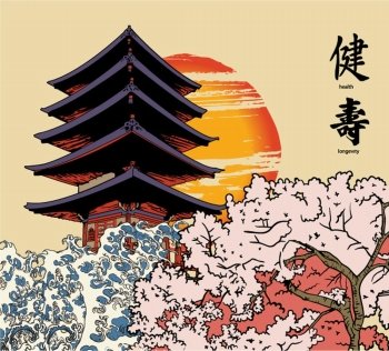 japanese background vector illustration