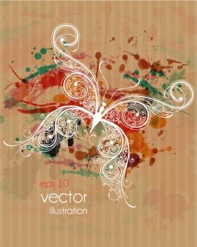 butterfly made of floral vector illustration