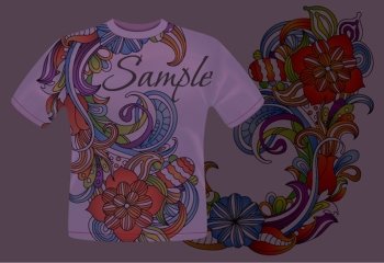 vector colorful floral t-shirt design