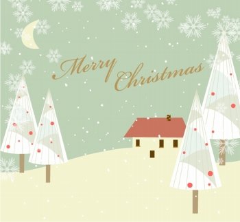 vector christmas background with trees