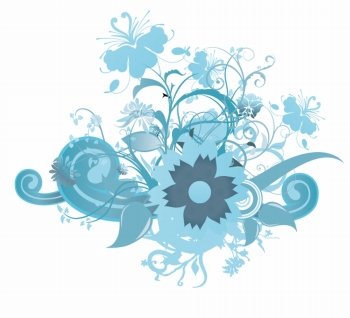abstract illustration with floral and lots and leaves