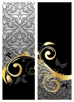 gold floral banners