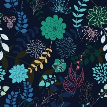 abstract seamless floral background vector illustration