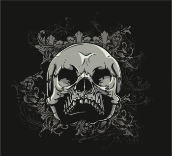 vector t-shirt design with skull