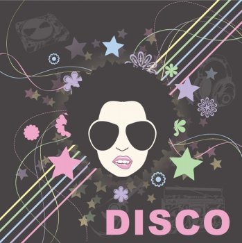 vector disco background with funky face