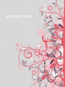 retro floral background with circles vector illustration