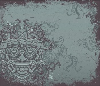 moster with floral vector illustration