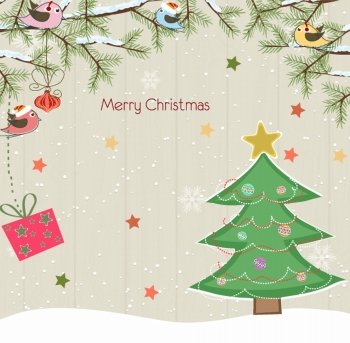 vector christmas background with tree