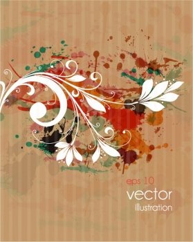 vector colorful grunge background with floral